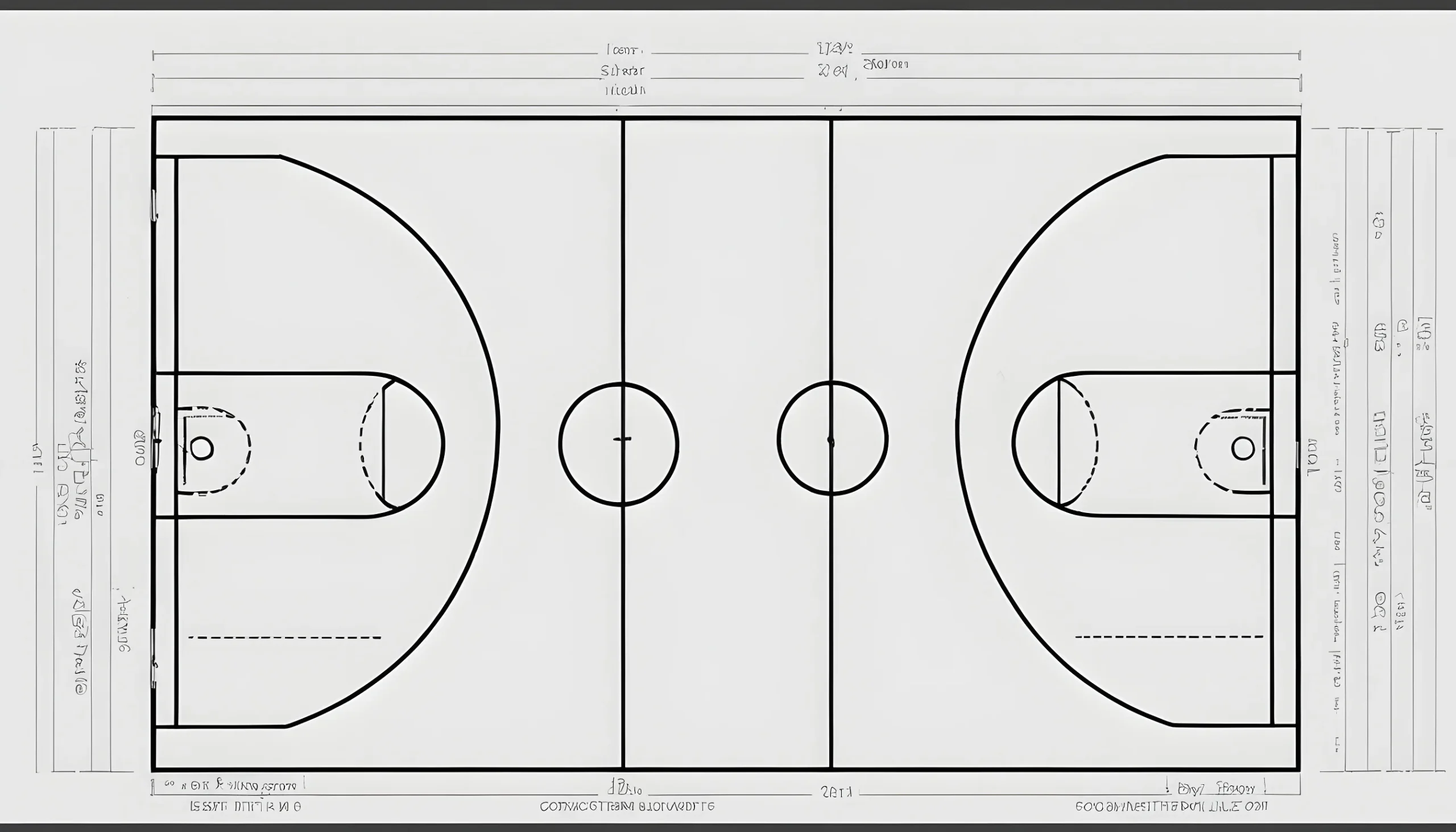 Drawn Out Indoor Basketball Court