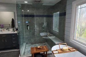 Shower with different bathroom tile trends