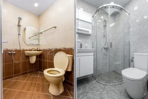 Before and after bathroom remodel