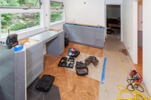 During a bathroom remodel