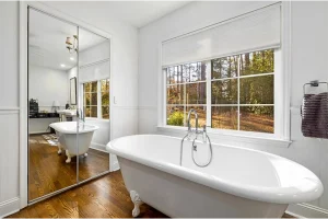 New bathroom done during the fall representing a potential answer to when is the best time to remodel your bathroom