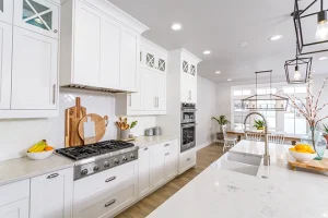 White modern farmhouse kitchen