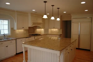 How much does a kitchen remodel cost when it has new cabinets and an island like this one