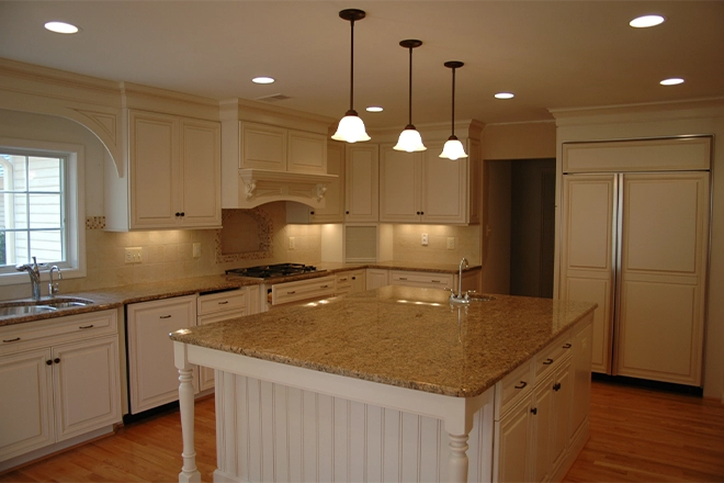 How much does a kitchen remodel cost when it has new cabinets and an island like this one