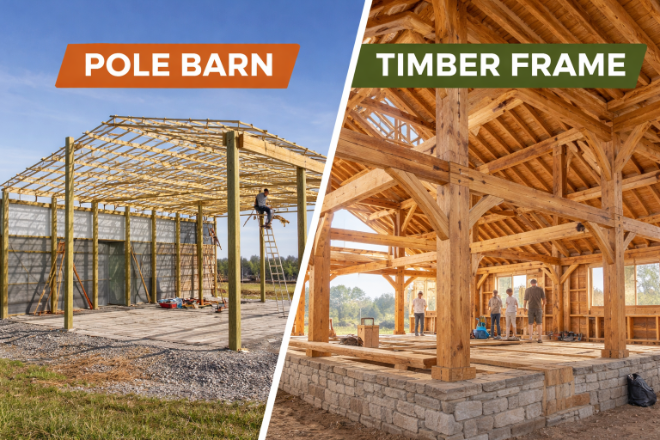 Pole Barn vs. Timber Frame: Cost, Lifespan, and Structural Differences ...